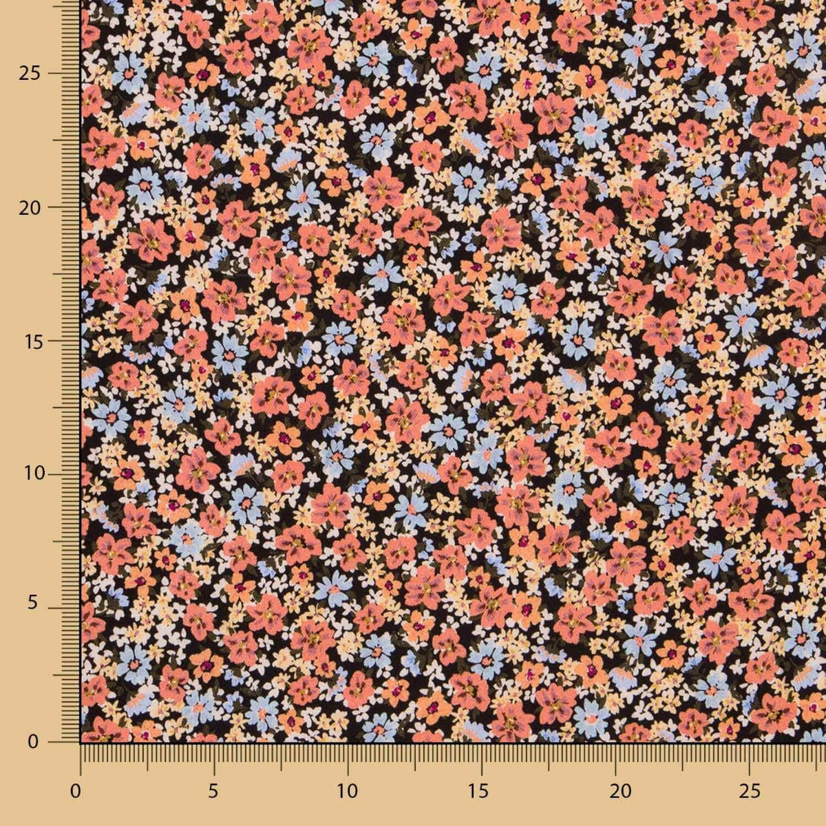 Viella Viscosa Flores Negro - Ribes y Casals