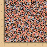 Viella Viscosa Flores Negro - Ribes y Casals