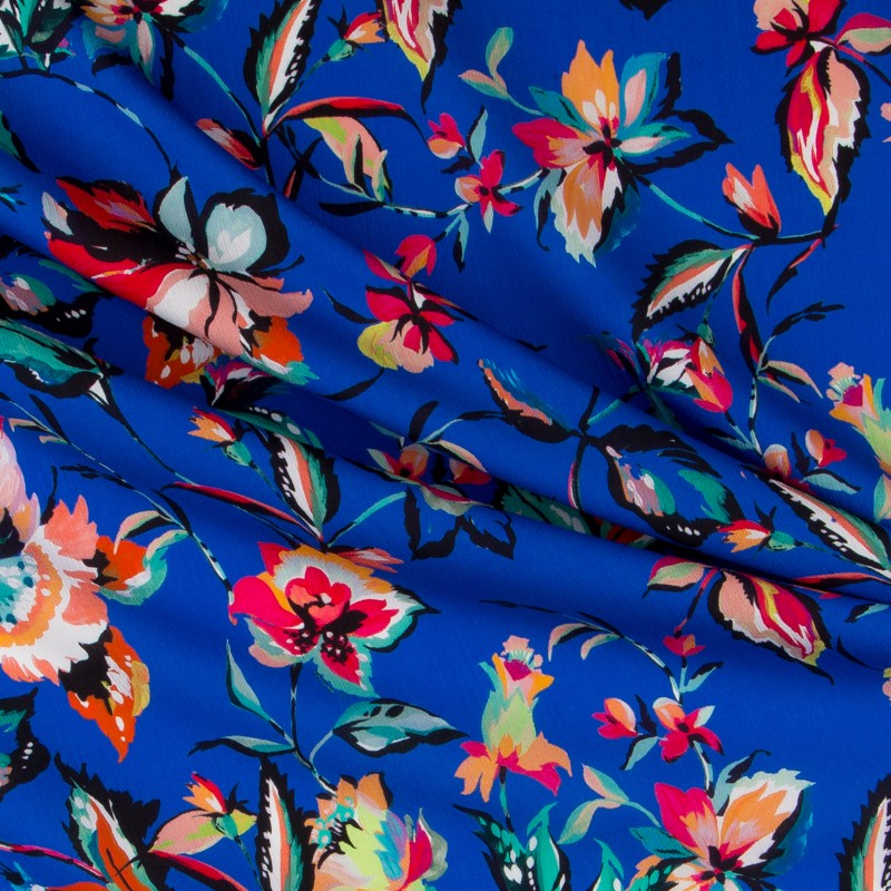 Viscosa Bambula Floral Azul - Ribes y Casals
