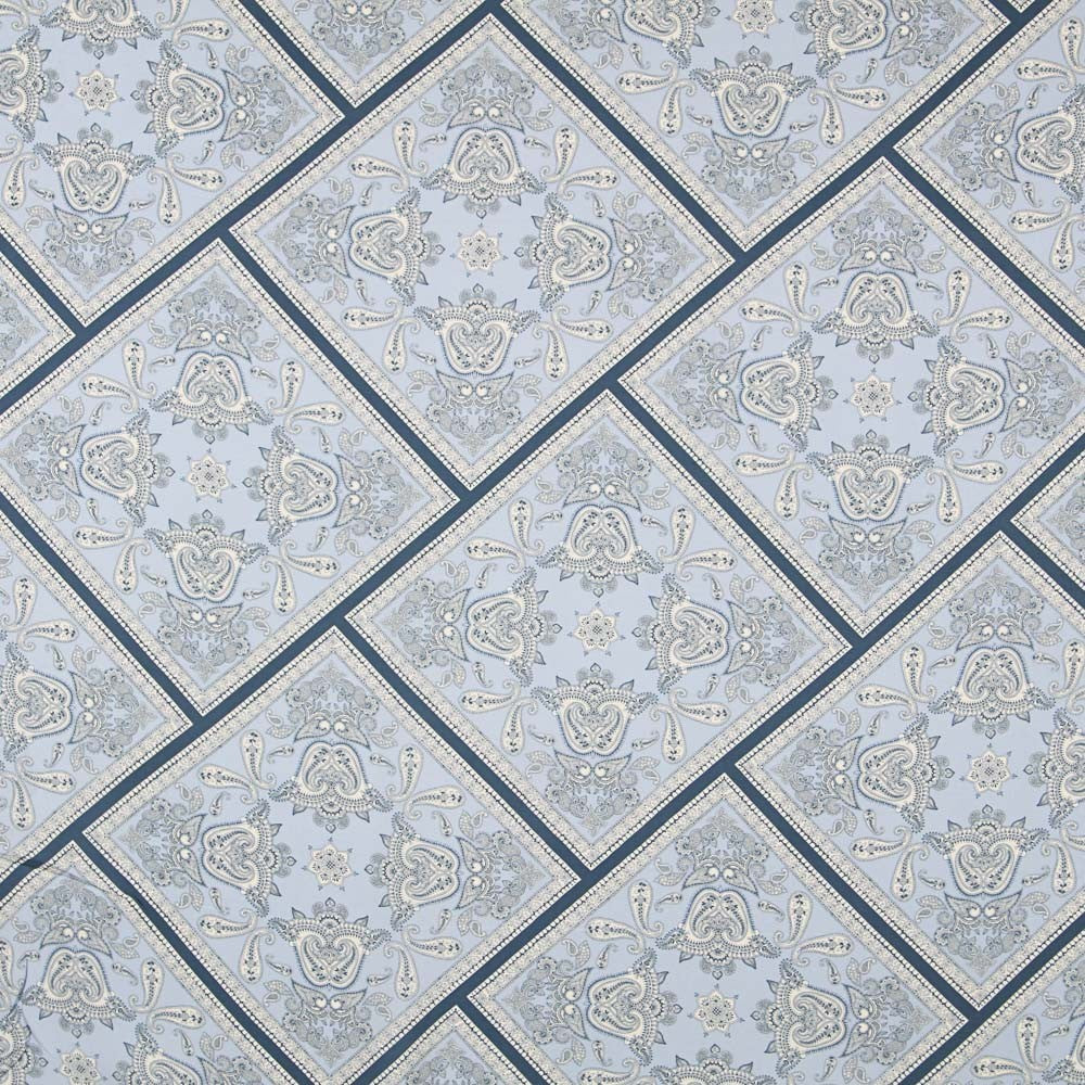 Viscosa Cachemir Mosaico Azul - Ribes y Casals