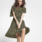 Viscosa Crepe Leopardo Militar - Ribes y Casals