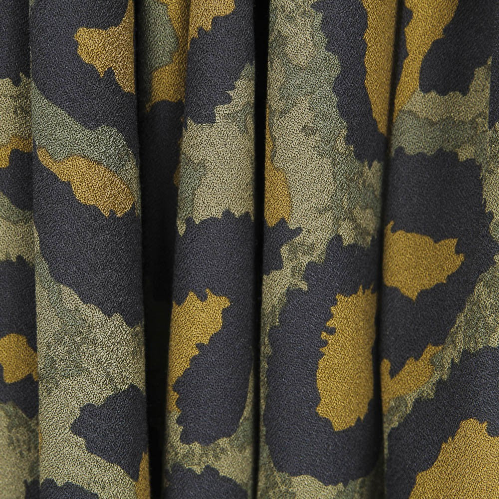 Viscosa Crepe Leopardo Militar - Ribes y Casals