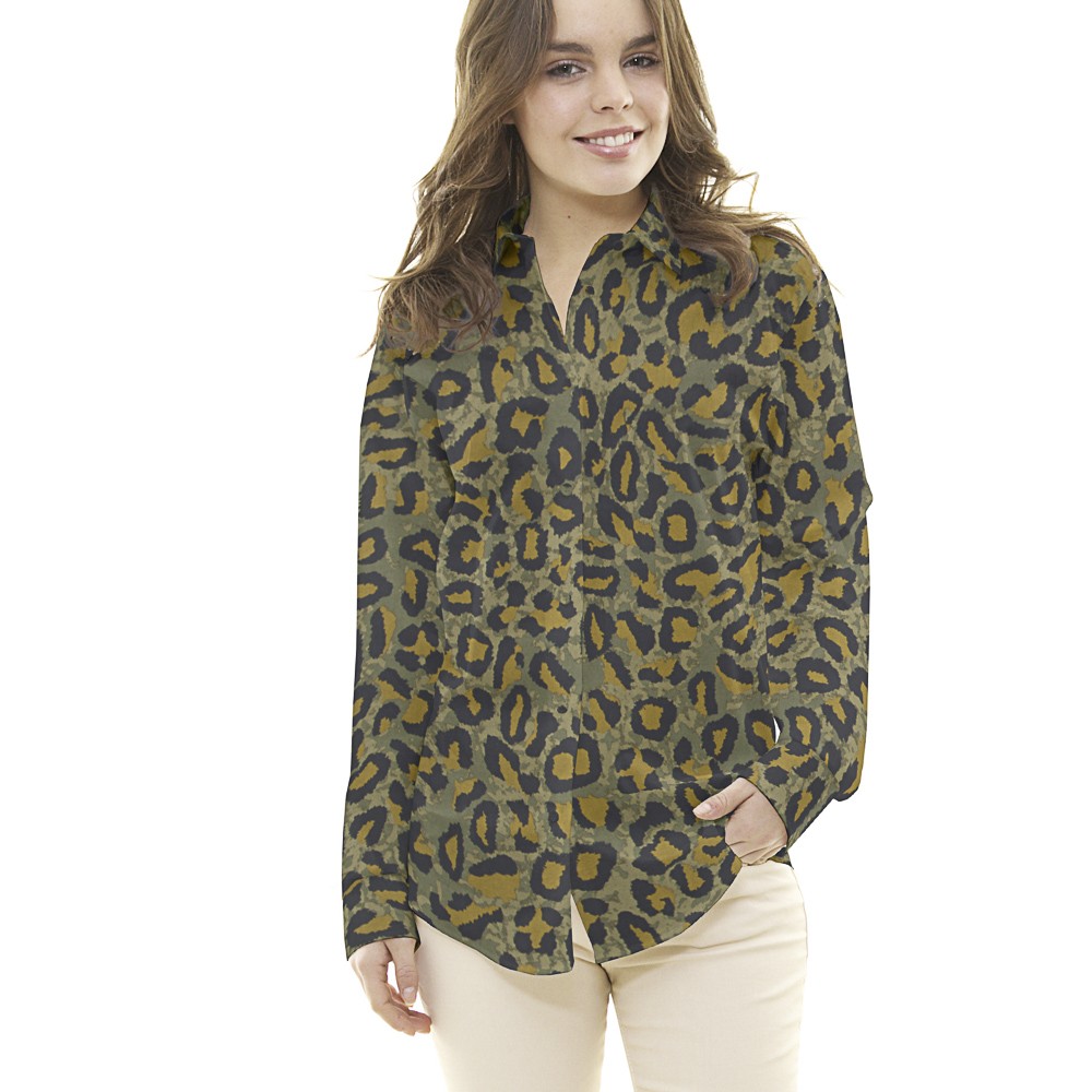 Viscosa Crepe Leopardo Militar - Ribes y Casals