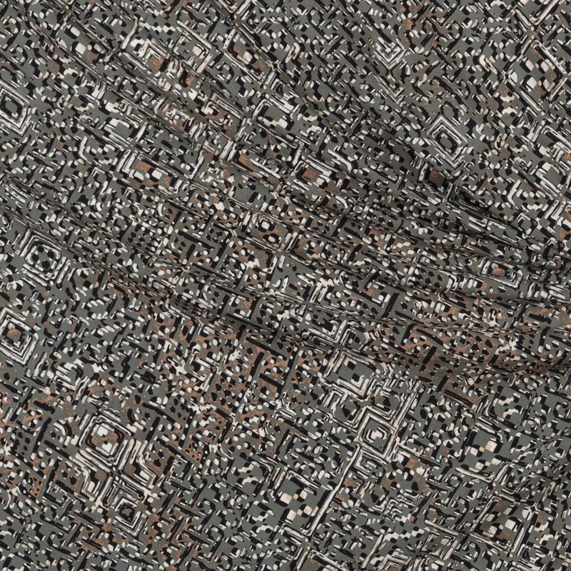 Viscosa Estampada Abstract Kaki - Ribes y Casals