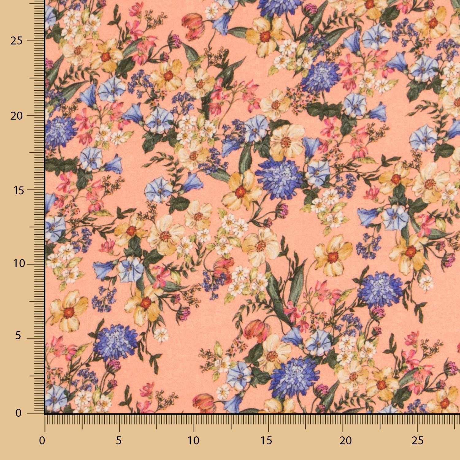 Viscosa Estampada Botánico Melocotón - Ribes y Casals