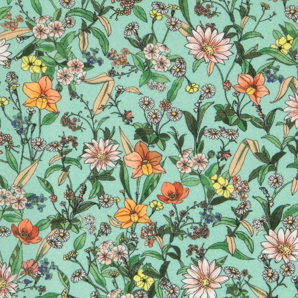 Viscosa Estampada Botánico Menta - Ribes y Casals