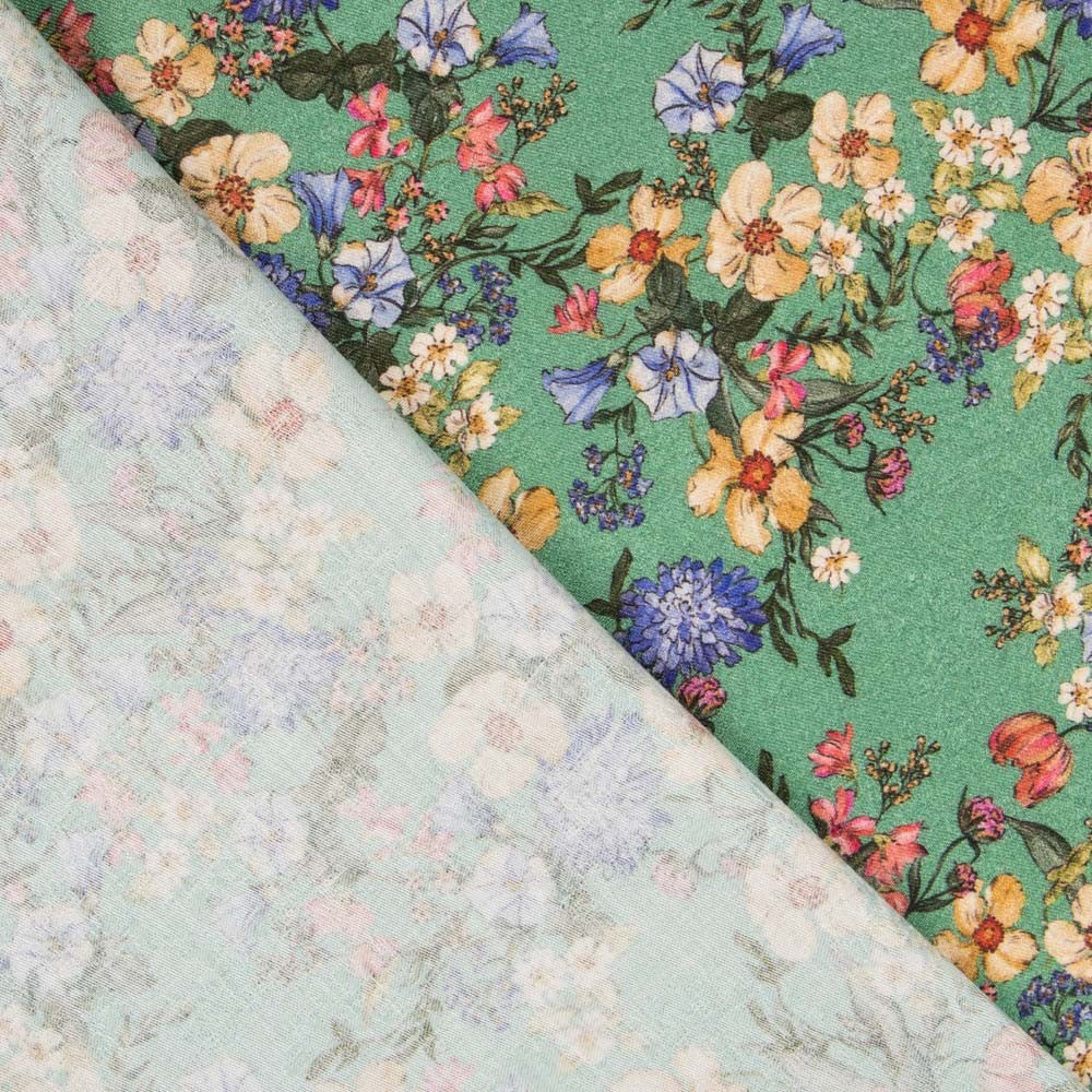 Viscosa Estampada Botánico Verde - Ribes y Casals