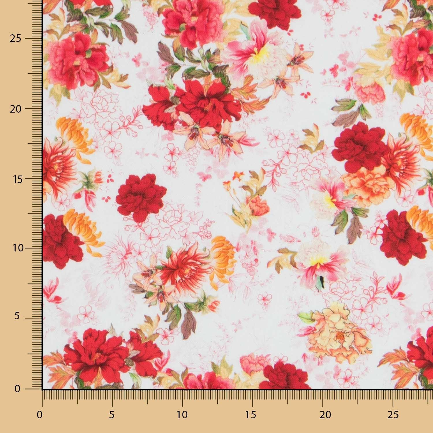 Viscosa Estampada Cretona Coral - Ribes y Casals