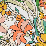 Viscosa Estampada Flor Naranja Blanco - Ribes y Casals