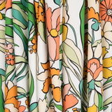 Viscosa Estampada Flor Naranja Blanco - Ribes y Casals