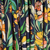 Viscosa Estampada Flor Naranja Marino - Ribes y Casals