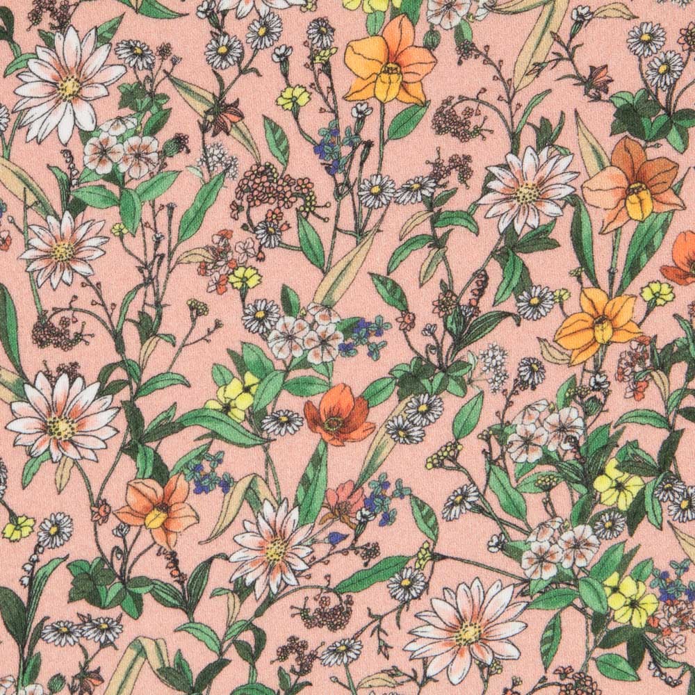 Viscosa Estampada Floral Nude - Ribes y Casals