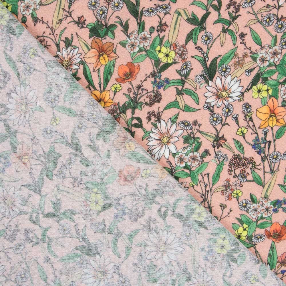 Viscosa Estampada Floral Nude - Ribes y Casals