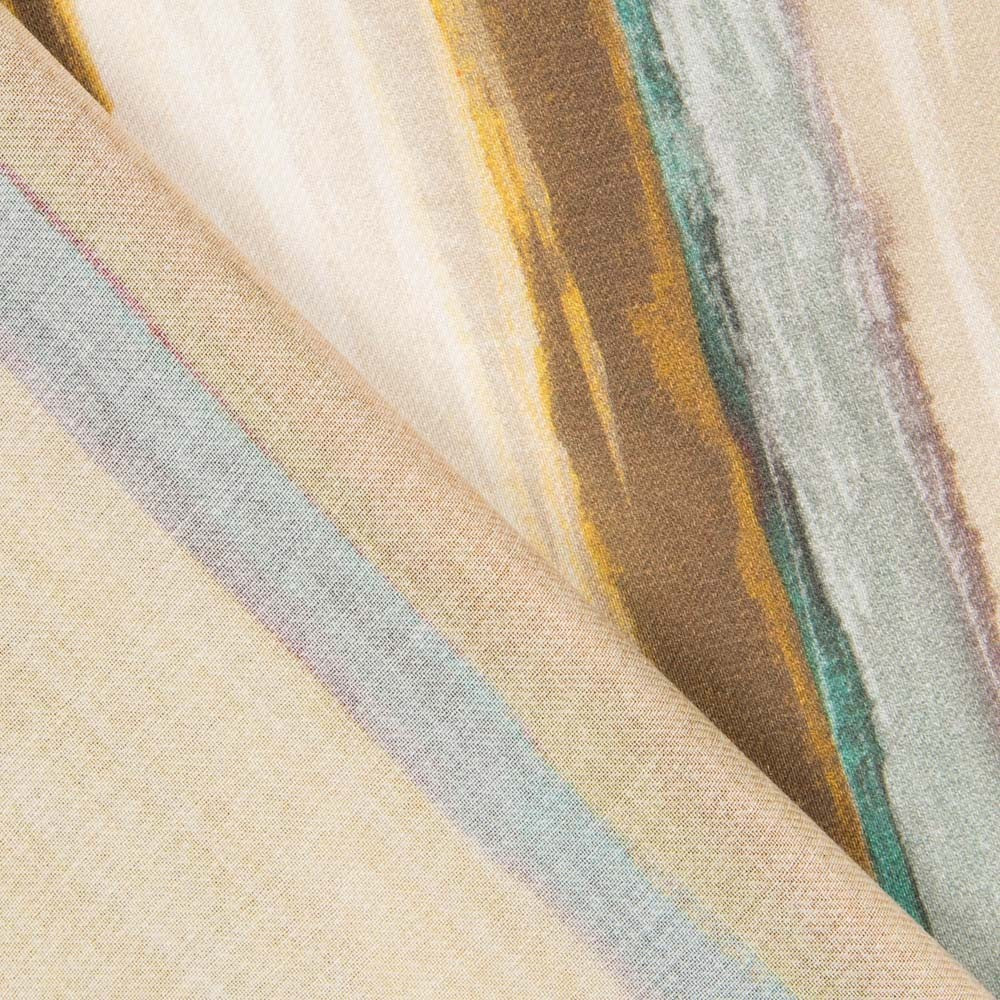 Viscosa Estampada Listado Aceite - Ribes y Casals