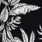 Viscosa Estampada Negro Hoja Blanca - Ribes y Casals