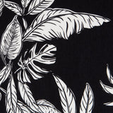 Viscosa Estampada Negro Hoja Blanca - Ribes y Casals