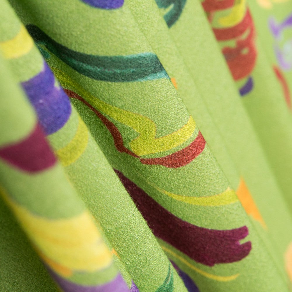 Viscosa Estampada Pistacho Flor - Ribes y Casals