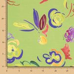 Viscosa Estampada Pistacho Flor - Ribes y Casals