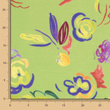 Viscosa Estampada Pistacho Flor - Ribes y Casals