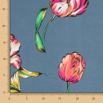 Viscosa Estampada Tulipán Petróleo - Ribes y Casals