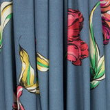 Viscosa Estampada Tulipán Petróleo - Ribes y Casals