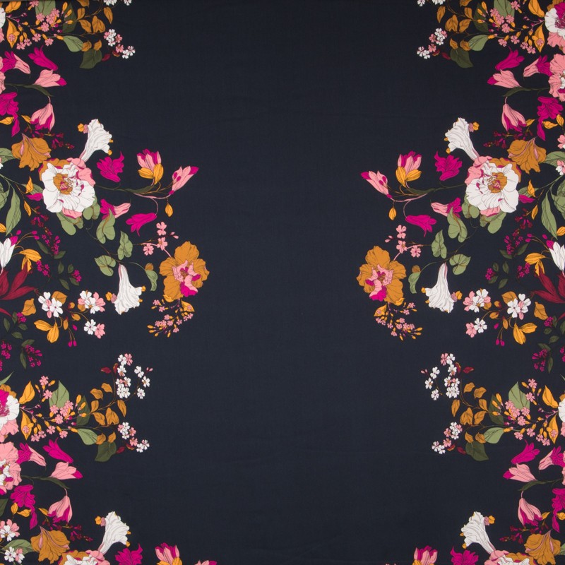 Viscosa Floral Azul Noche - Ribes y Casals