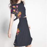 Viscosa Floral Azul Noche - Ribes y Casals