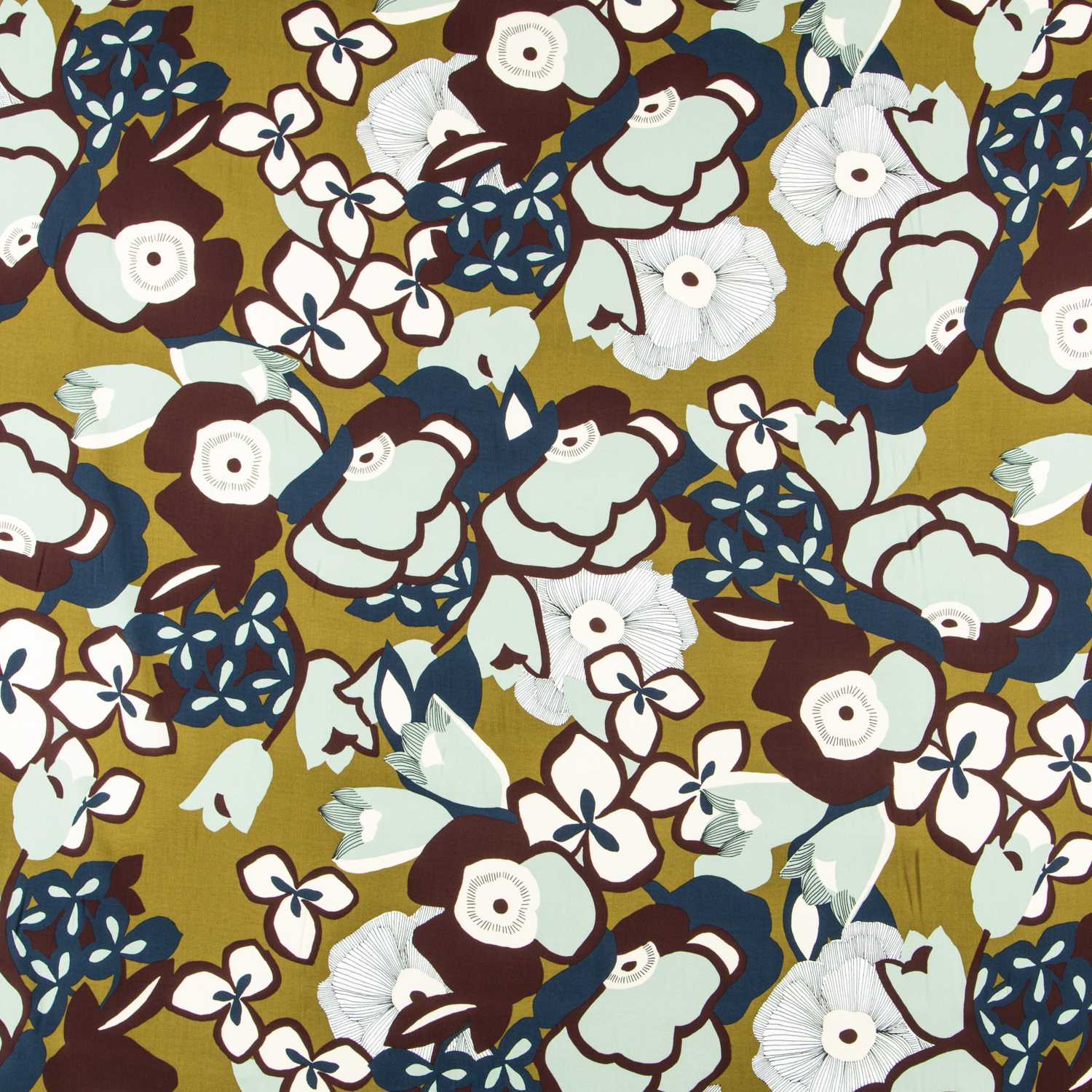 Viscosa Floral Verde Militar - Ribes y Casals