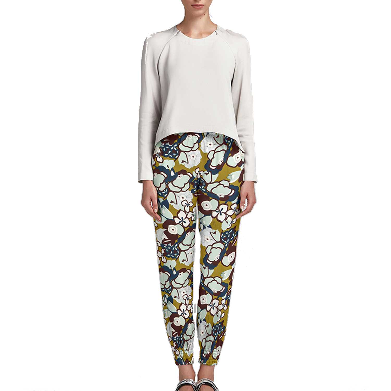 Viscosa Floral Verde Militar - Ribes y Casals