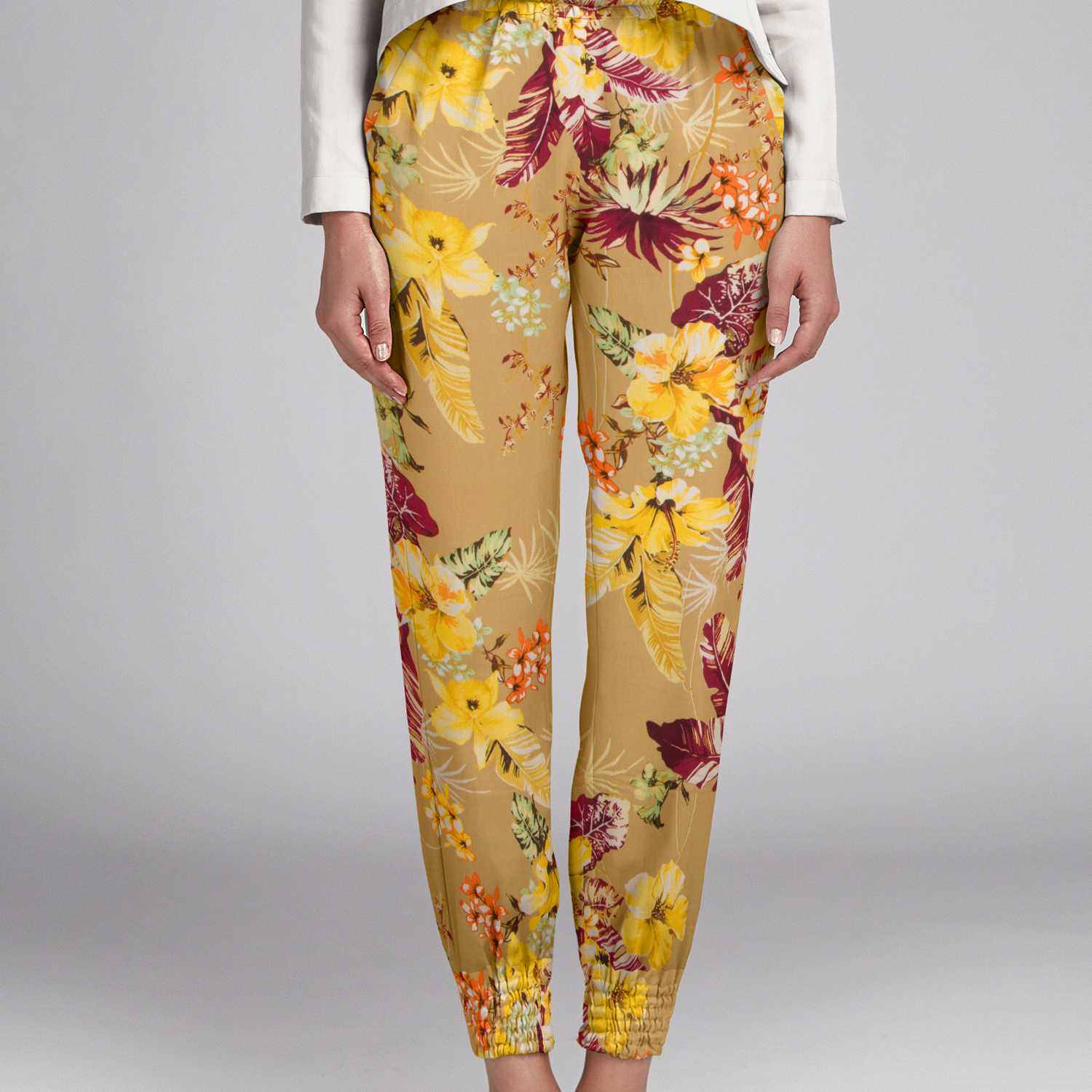 Viscosa Floral Verde Oliva - Ribes y Casals