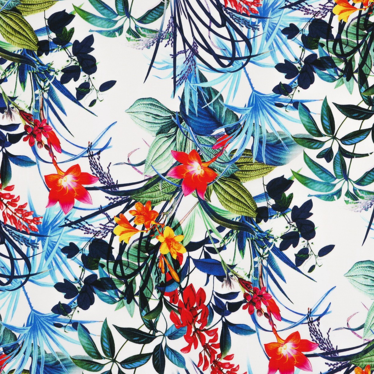 Viscosa Lycra Tropical Blanca - Ribes y Casals