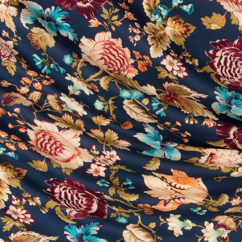 Viscosa Noche Floral Navy - Ribes y Casals