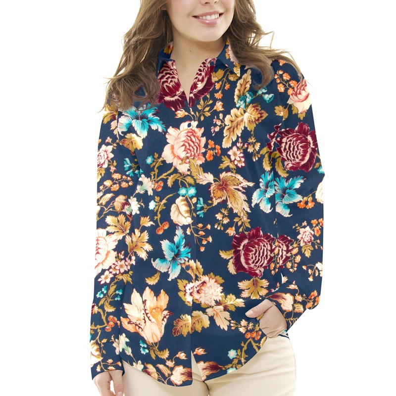 Viscosa Noche Floral Navy - Ribes y Casals