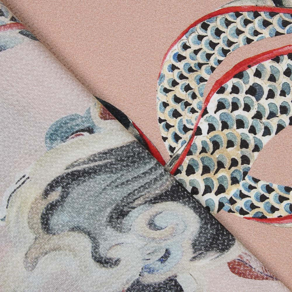 Viscosa Satén Dragón Salmón - Ribes y Casals