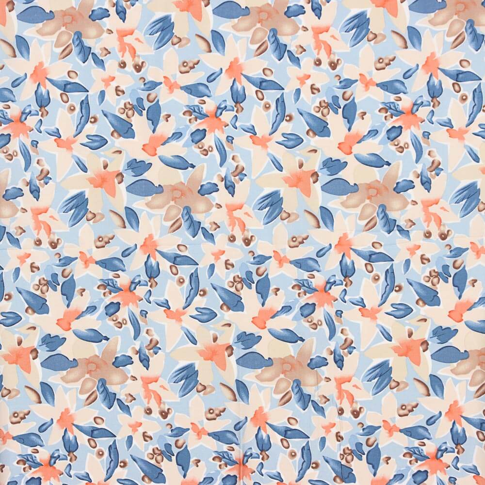 Viscosa Flor Maxi Azul Denim - Ribes y Casals