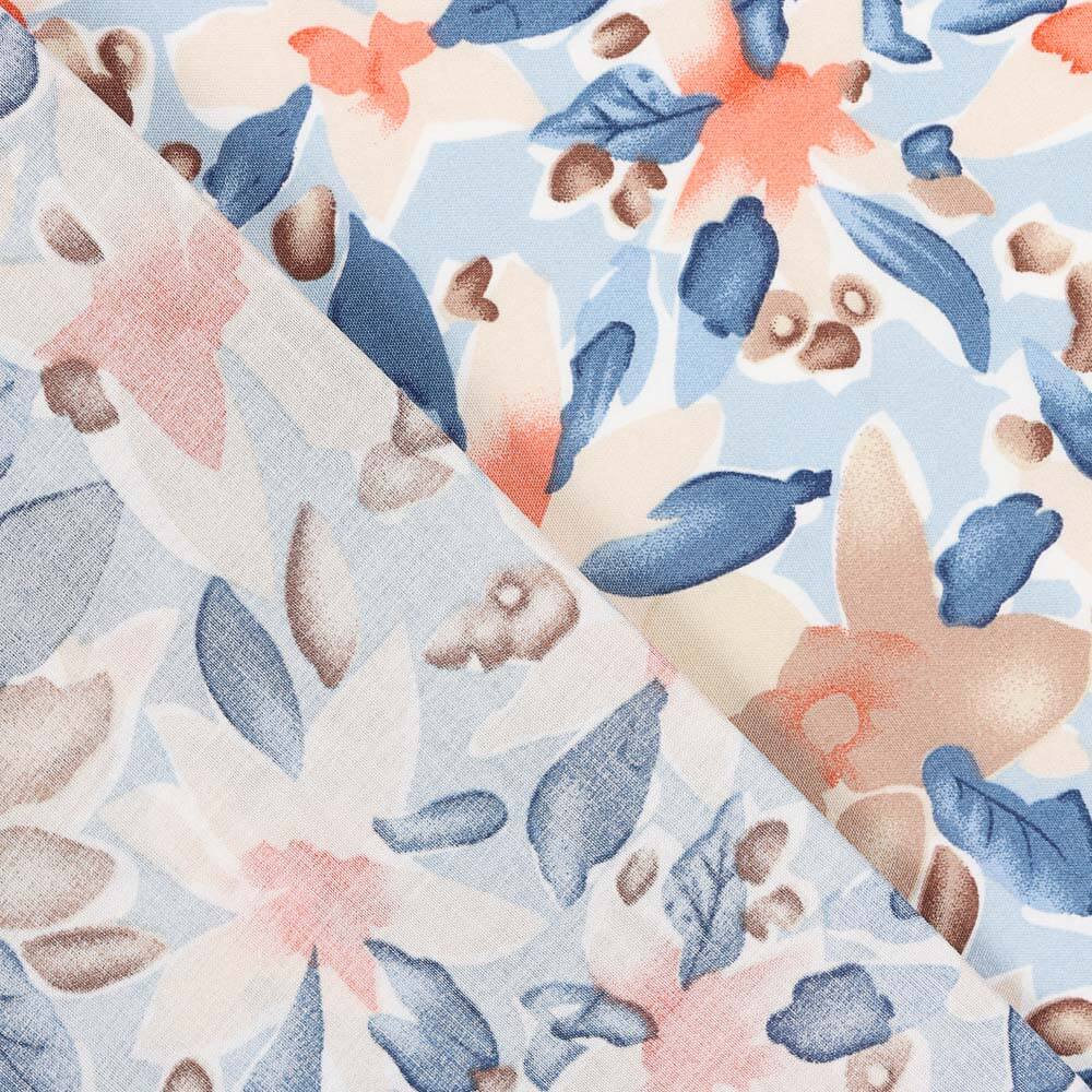 Viscosa Flor Maxi Azul Denim - Ribes y Casals