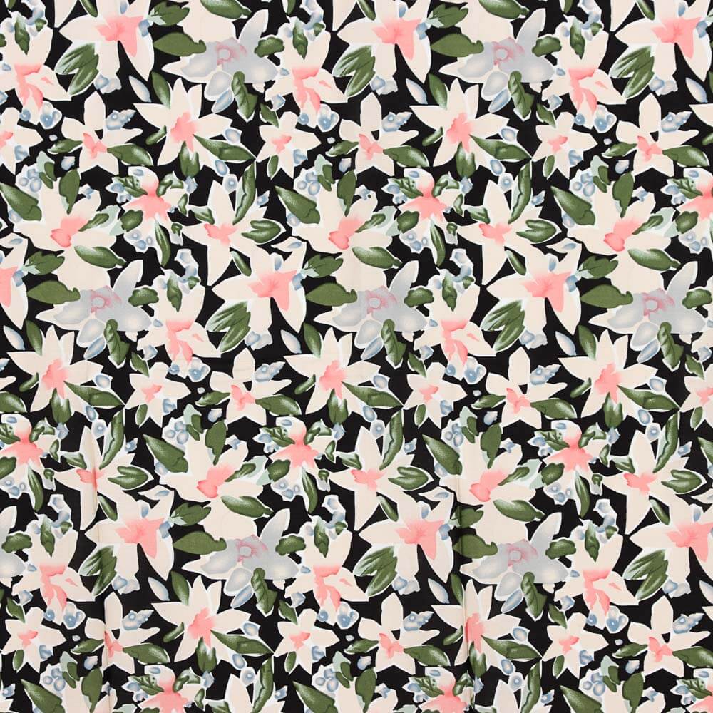 Viscosa Flor Maxi Negro - Ribes y Casals