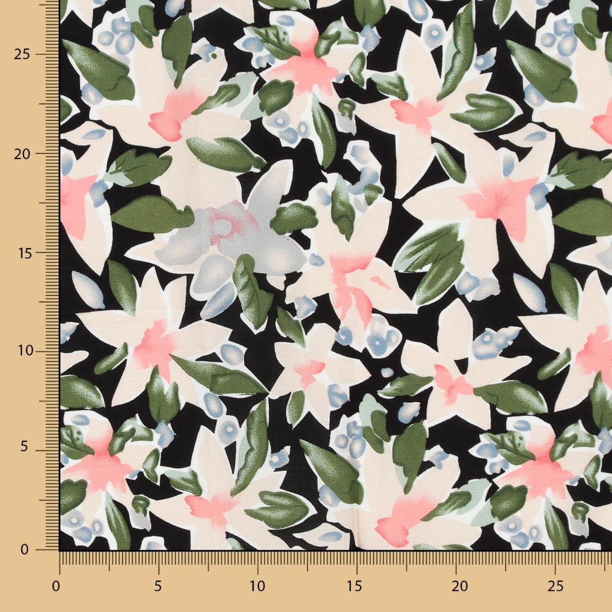 Viscosa Flor Maxi Negro - Ribes y Casals