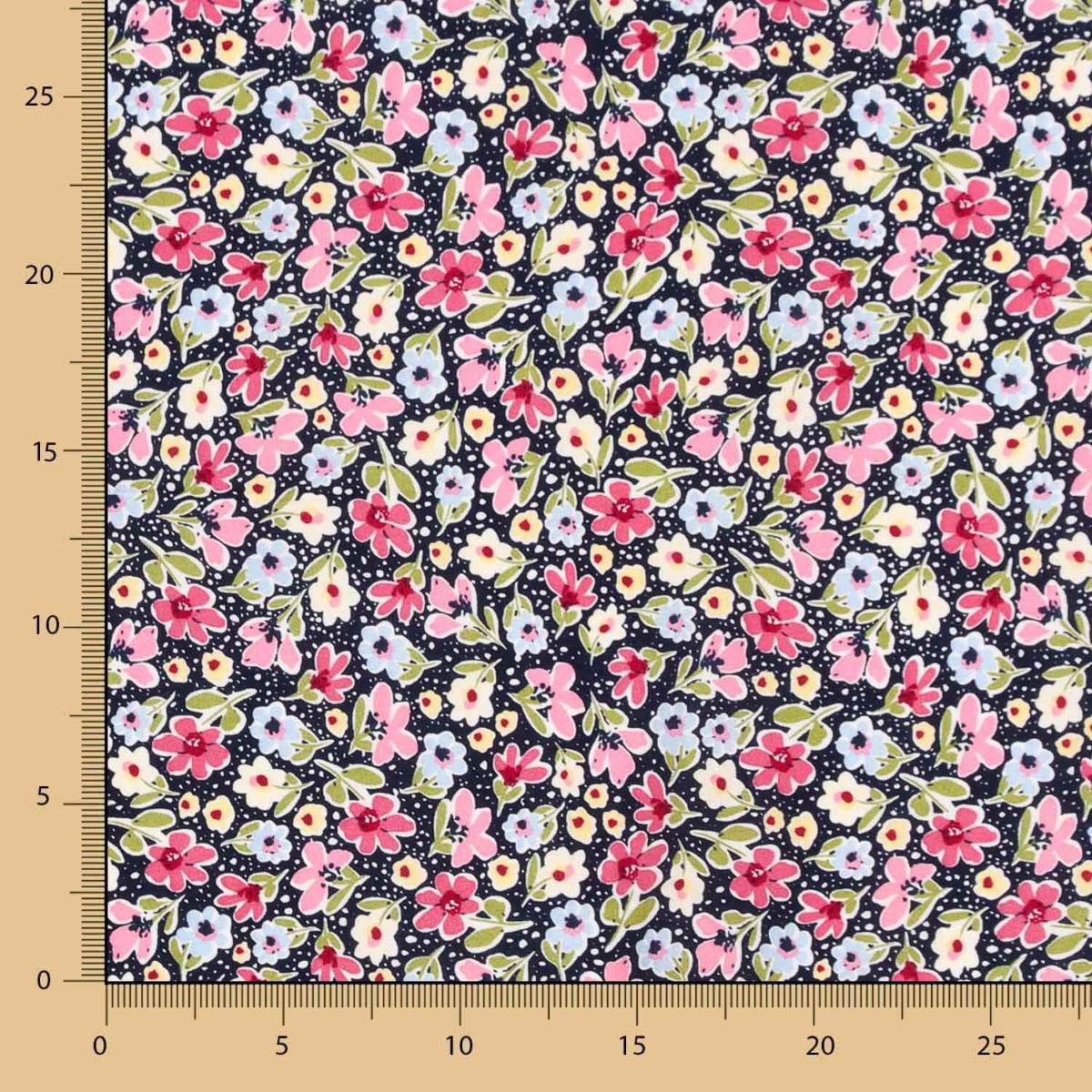 Viscosa Flores Rosa Lunar - Ribes y Casals