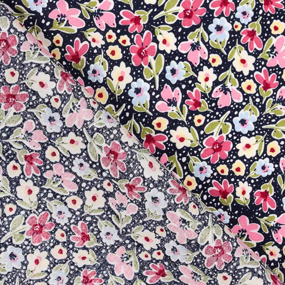 Viscosa Flores Rosa Lunar - Ribes y Casals