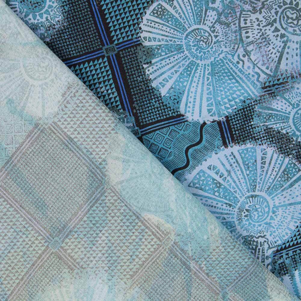 Viscosa Azul Denim Caracolas - Ribes y Casals