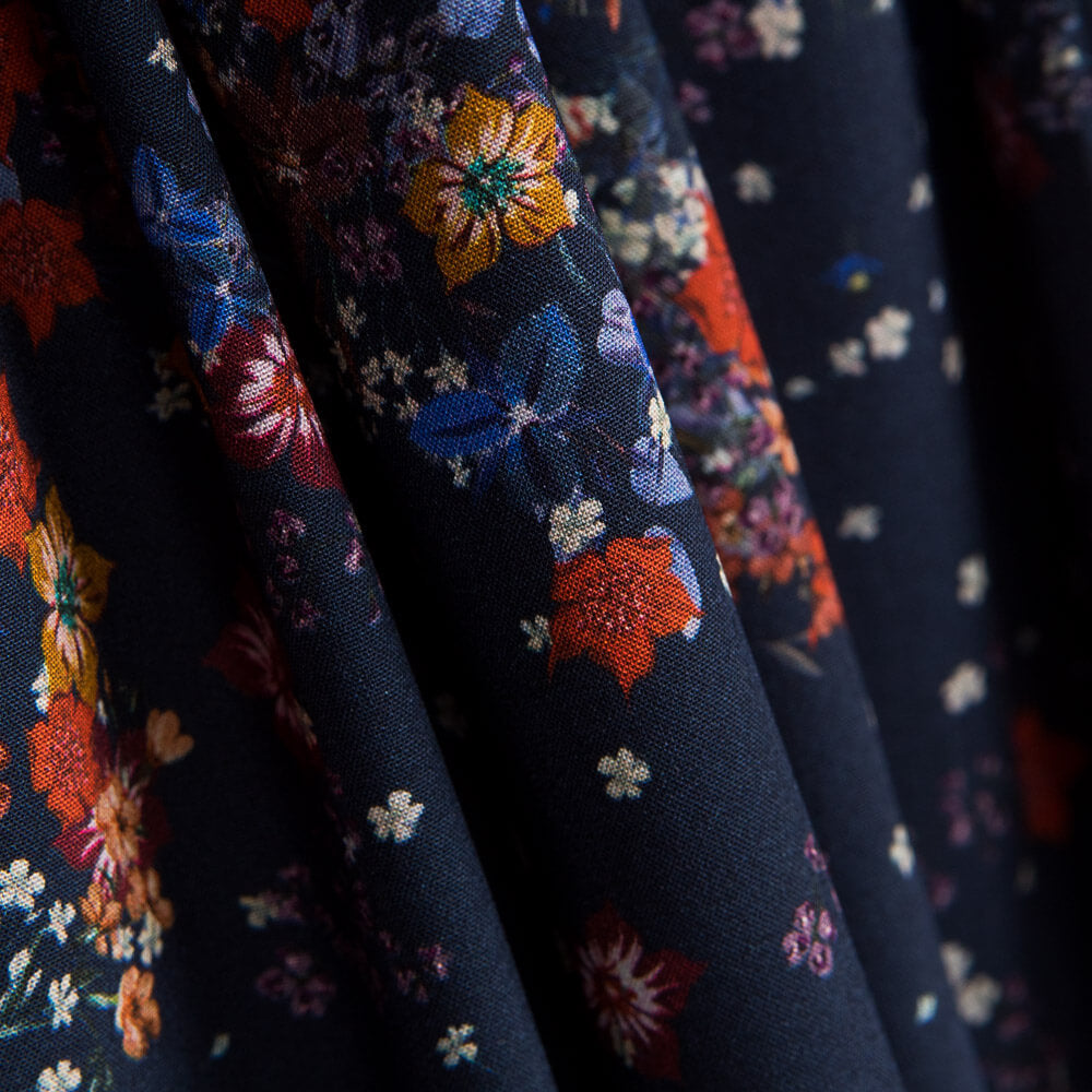 Viscosa Bouquet Azul Noche - Ribes y Casals