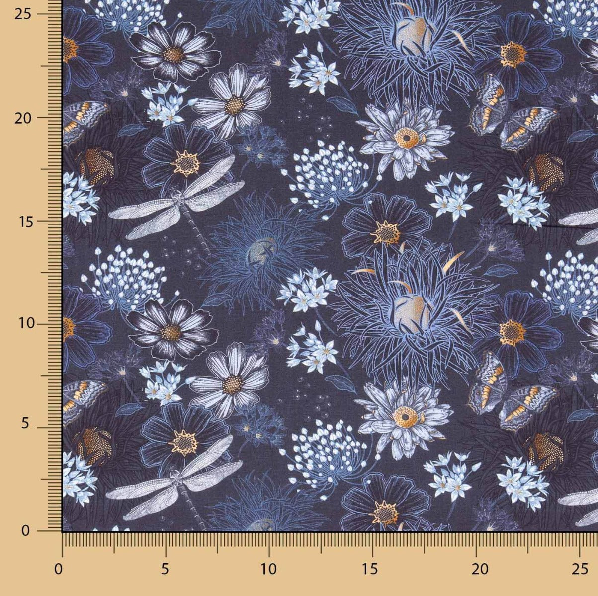 Viscosa Estampada Abaca Azul - Ribes y Casals