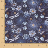 Viscosa Estampada Abaca Azul - Ribes y Casals