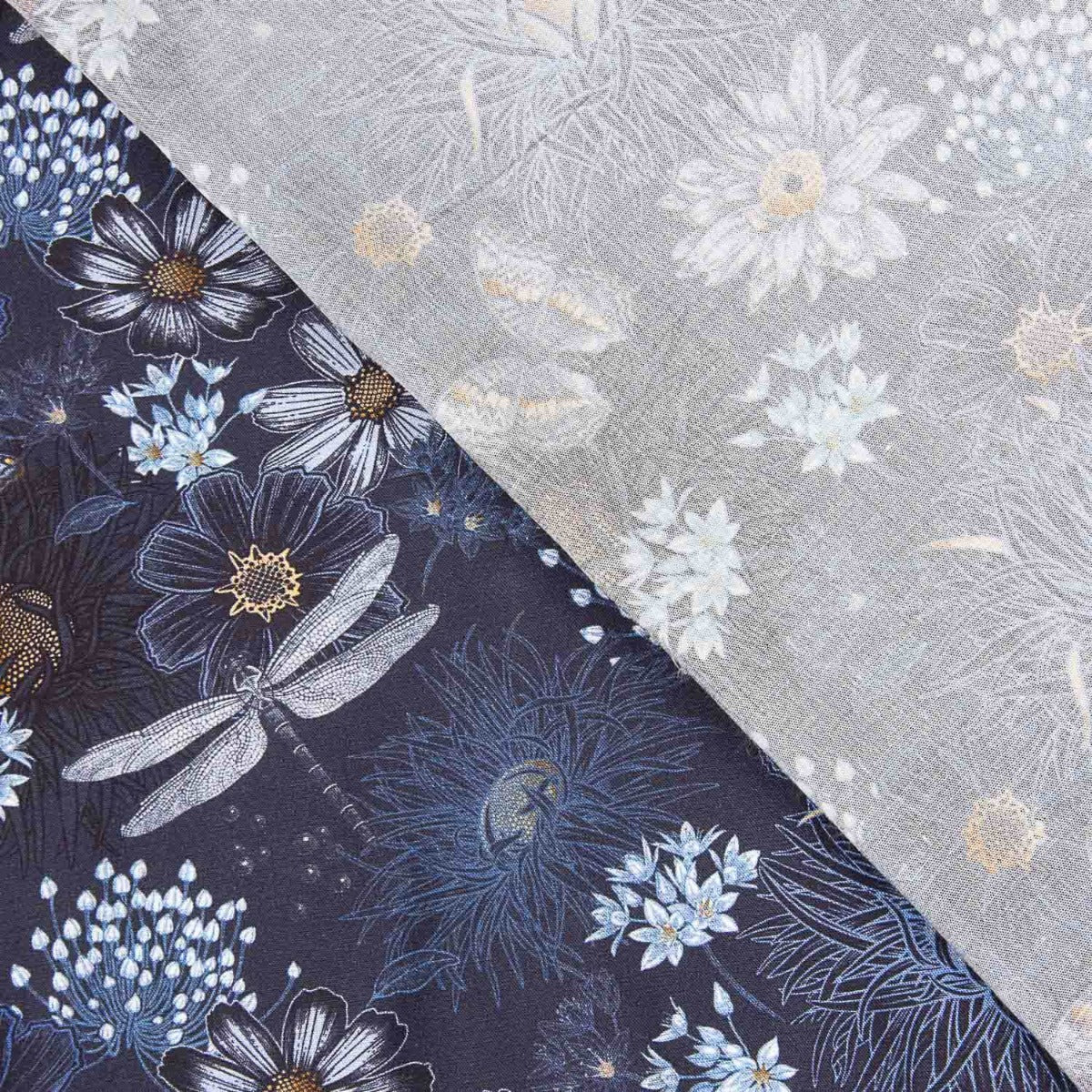 Viscosa Estampada Abaca Azul - Ribes y Casals