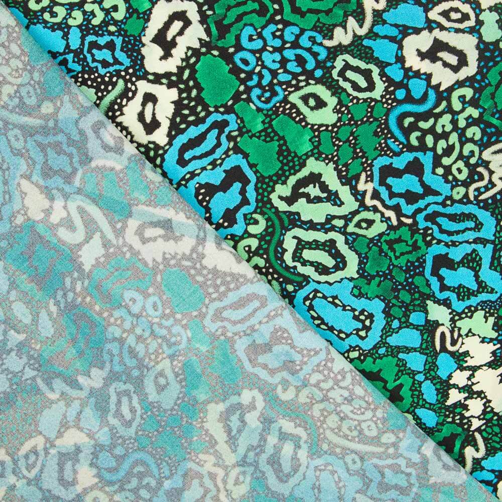 Viscosa Estampada Animal Print Verde - Ribes y Casals