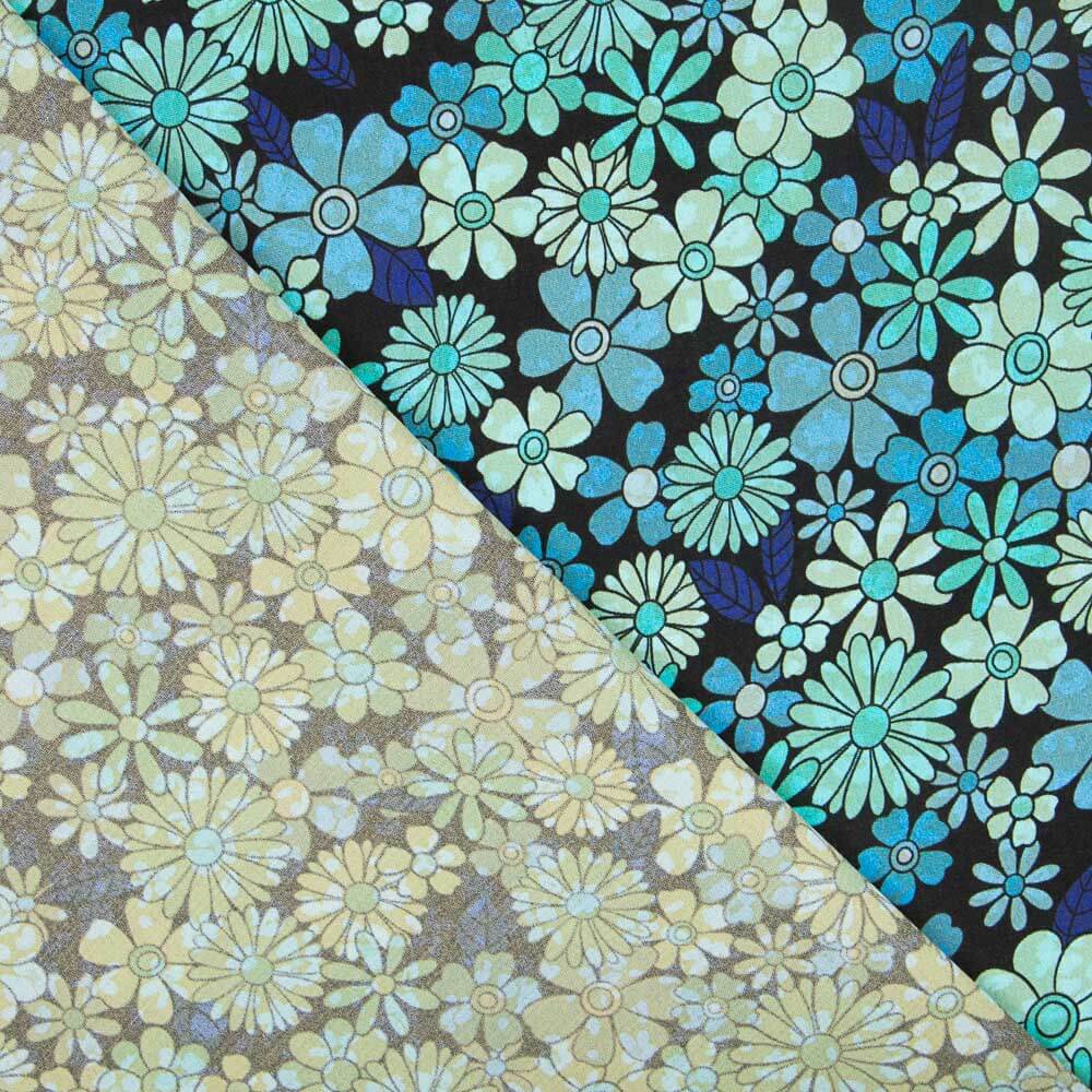 Viscosa Estampada Flor 70 Azul - Ribes y Casals