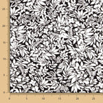 Viscosa Estampada Hojas Bicolor Negro - Ribes y Casals