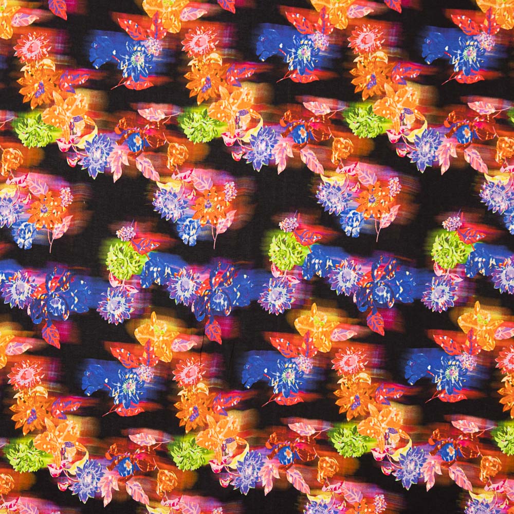 Viscosa Estampada Multiflor Neón - Ribes y Casals