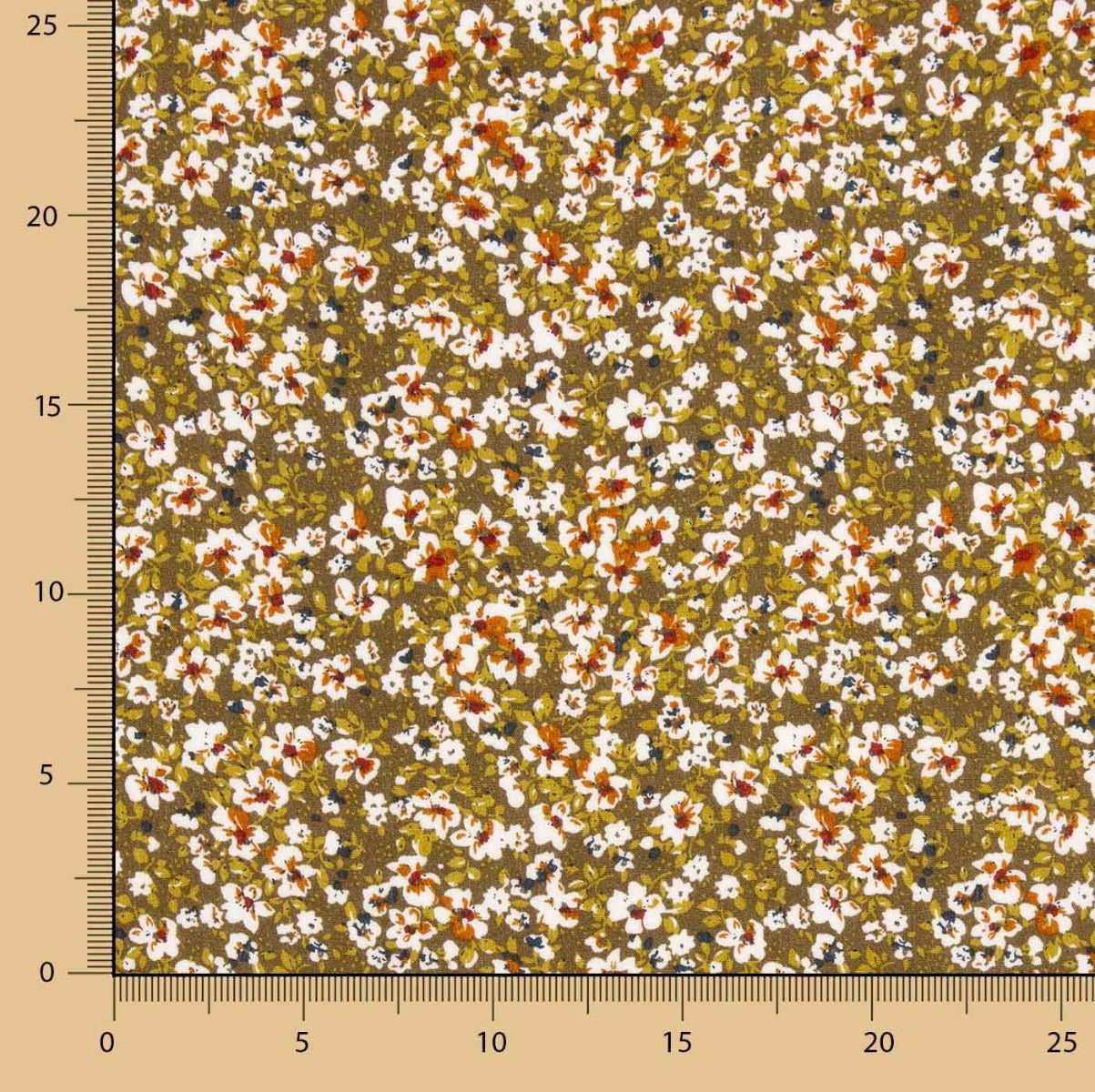 Viscosa Estampada Nenúfar Ocre - Ribes y Casals